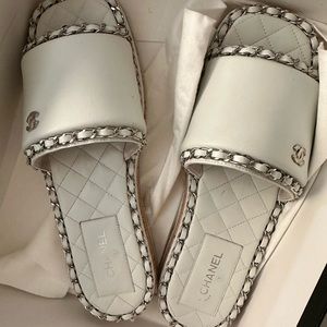 COPY - WHITE CHANEL MULES PERFECT MATCH FOR A CLASSIC CHANEL BAG